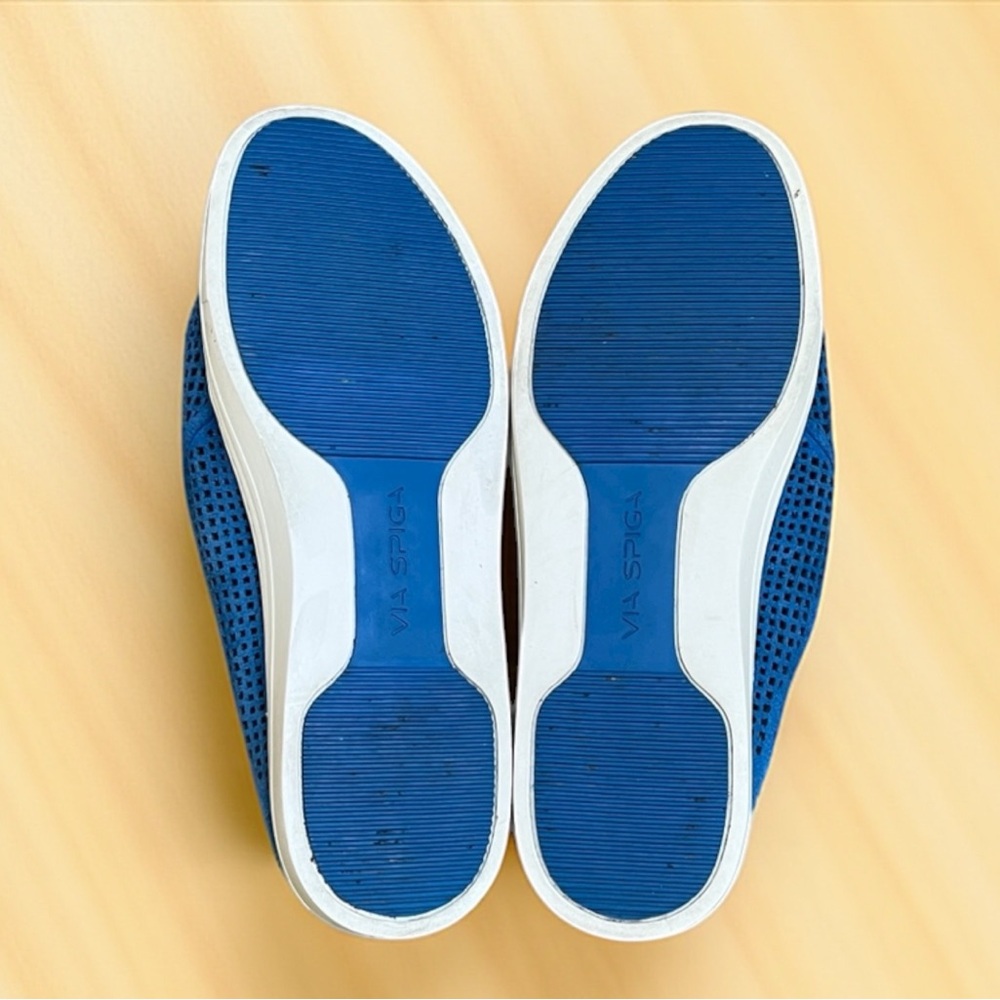 Via Spiga Cobalt Perforated Slip-On Mules - Picture 11 of 11